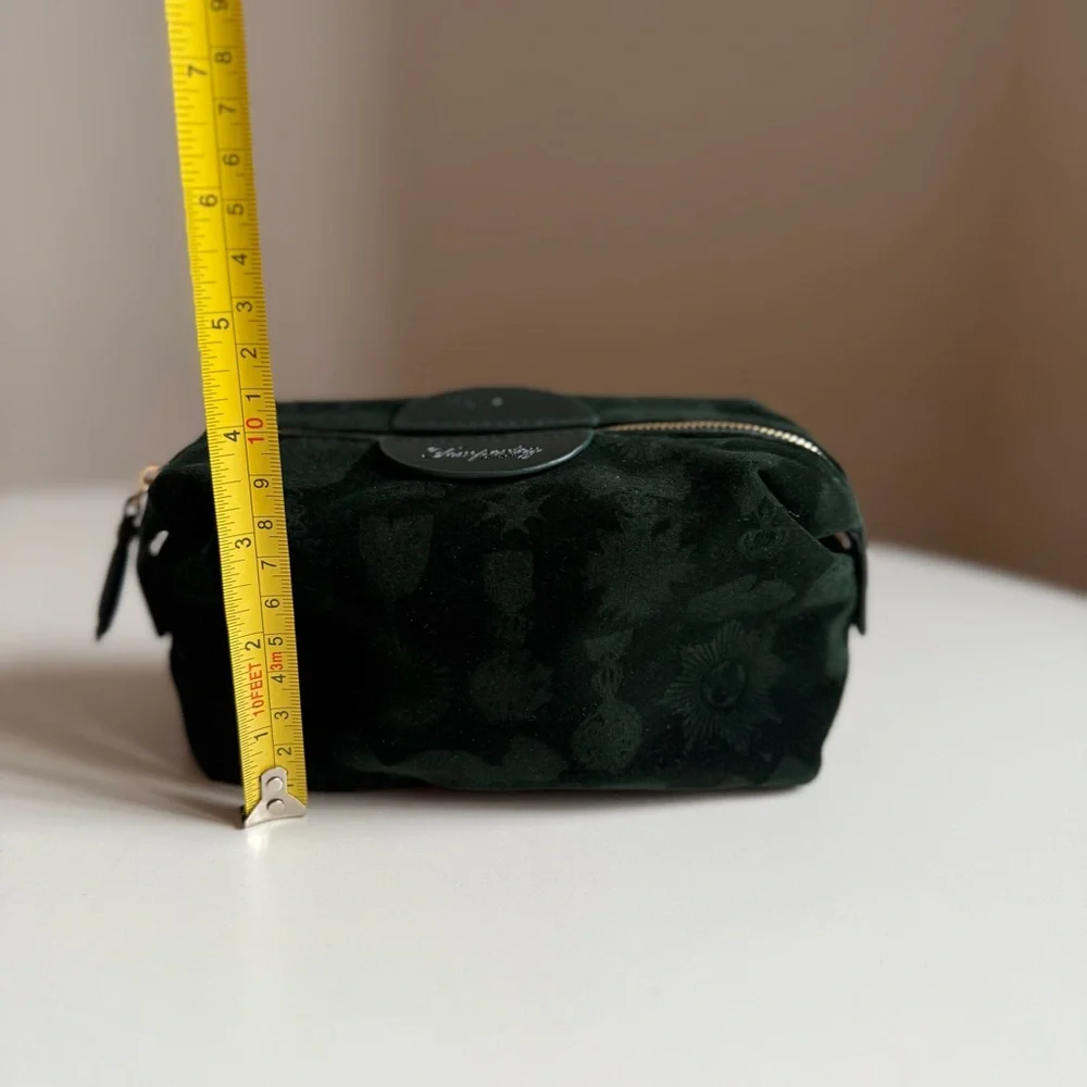 Travel Pouch Dark Green Zippered Cosmetic bag BA First Class Temperley London